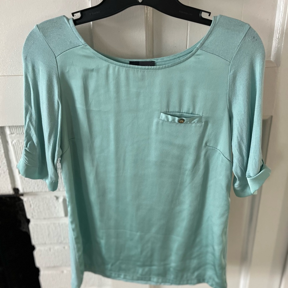 The Limited Teal Three Quarter Top